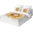 thumbnail image 3 of Sunflower Duvet Cover Set Twin Size, Yellow Sunflowers Painting Effect and in Minimalistic Design Artwork, Decorative 2 Piece Bedding Set with 1 Pillow Cases, Modern Style for Men and Women, 3 of 3