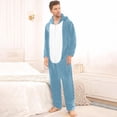 thumbnail image 2 of Xcmzpl Family Christmas Matching Set Color Block Fleece Zip up Hooded Onesie Loungewear Cozy Warm Thermal Sleepwear for Men S-2XL, 2 of 5