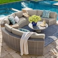 thumbnail image 3 of Outdoor rattan woven sofa outdoor waterproof sunscreen circular arc semi-circular woven combination yard furniture My Lux Decor Round, 3 of 27