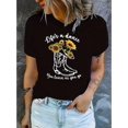 thumbnail image 1 of Vibrant Women's T-Shirt - Round Neck, Casual Sports Style Summer Tee with Sunflower & Cowboy Boots Print, Soft Fabric, Relaxed Fit, Perfect for Outdoor Activities Tee Tee For Adult, Men, Women, Teen, 1 of 6