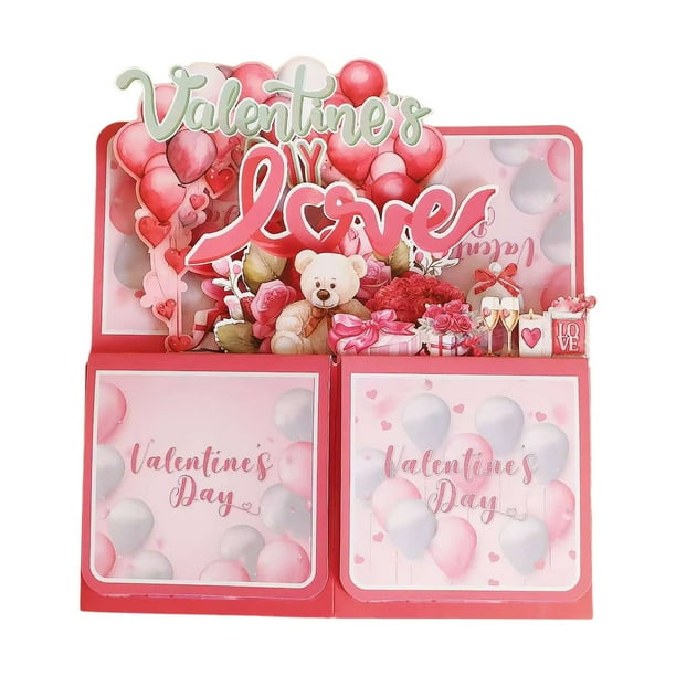 Caja para Regalo,Tarjeta de Tallado de Papel Escrito a Mano Del Día de San Valentín Tarjeta de Felicitación Personalizada,Regalo Del Festival para el Cónyuge Amante,Caja de Regalo de Tarjeta de Regalo