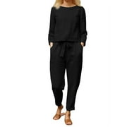 ZANZEA Women Suit Street Solid/Floral Print Full Sleeve O-Neck Tops Long Pants