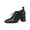 Black, variant on Xfvqtps Ladys High Heel Shoes Chunky Heel Apron Toe Lace up Knitting Grace Retro Leather Shoes Heel High 6CM Brown