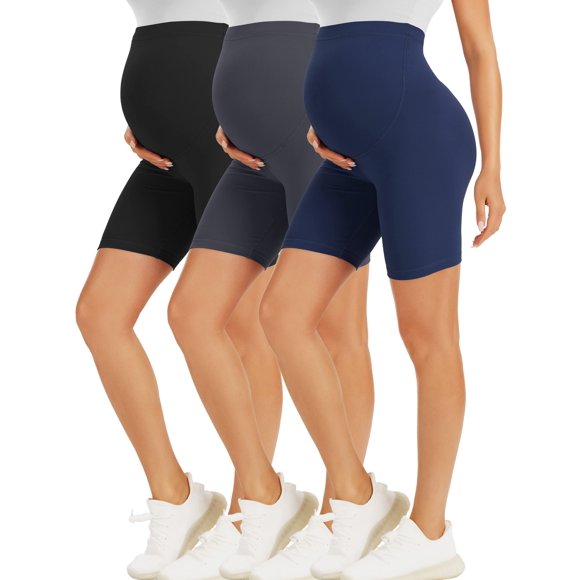 Pantalones cortos BONVIGOR para maternidad sobre el vientre, 5 pulgadas, para moteros, yoga, atletismo activo, embarazo, pijama
