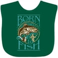 thumbnail image 3 of Inktastic Born to Fish Boys or Girls Baby Bib, 3 of 4