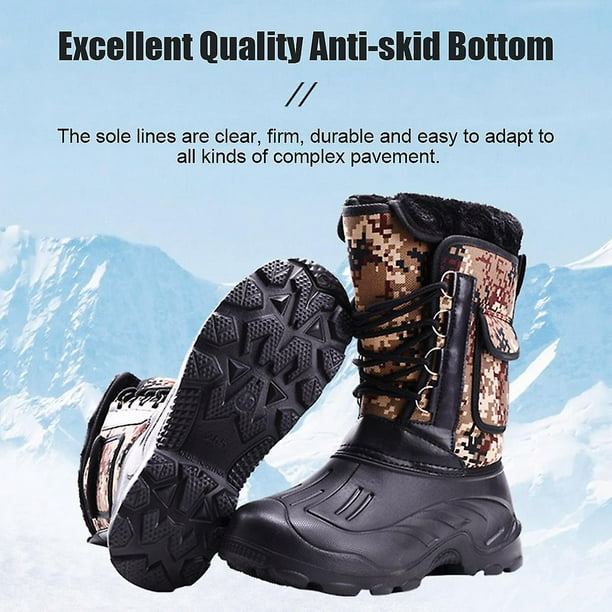 Chaussures de sécurité pour hommes Imperméable à l'eau Bottes de neige En  acier Toe Work Boots Anti-piercing Baskets d'extérieur Hiver