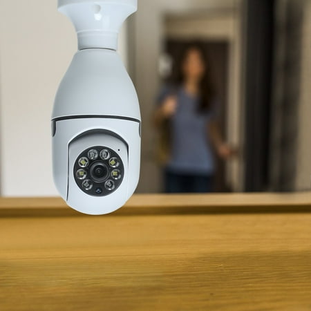 

Light Bulb Security Camera 360 Degree Pan/Tilt Panoramic IP Camera 2.4GHz WiFi 1080P Smart Home Surveillance Cam with Night Vision Two Way Talk Indoor Outdoor E27
