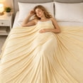 thumbnail image 4 of huayou Solid Yellow Flannel Throw Blanket Lightweight Soft Cooling Blanket 78.7 x 59.11 inch for Bed Couch Living Room, 4 of 9