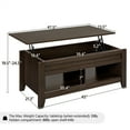 thumbnail image 2 of Alden Design 47.5" Lift Top Coffee Table with 2 Storage Compartments for Livingroom, Espresso, 2 of 11