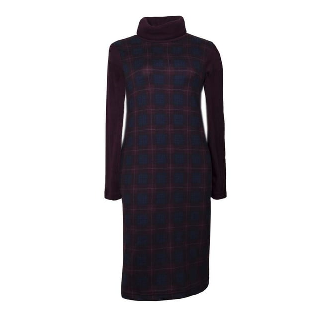 Vestido George para Mujer, Cuello Ruso Manga Larga Vino Talla EG