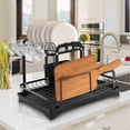 thumbnail image 4 of 2-Tier Dish Rack for Kitchen, Dish Drying Rack with Drain Board Tray, Compact Dishing Rack with Utensil Holder, Cutting Board Holder, Kitchen Dishes Storage and Organizers, 4 of 9