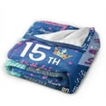 thumbnail image 2 of Wijzvio Gift For 15th Birthday Throw Blanket Soft Fuzzy Fleece Blanket 50"X40", 2 of 9