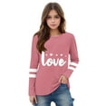 thumbnail image 3 of Sentuca Girls Valentines Tops, Plush Long Sleeve Crewneck T Shirts, Casual Lovely Holiday Shirts Size 7 Years, 3 of 5
