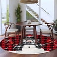 thumbnail image 3 of Round Rugs 8Ft, Red Black Plaid Snowman Christmas Round Area Rug Washable Indoor Throw Carpet, Xmas Snowflake Birds Large Non Slip Circle Rug for Kids Room RV Home Decor Aesthetic, 3 of 8