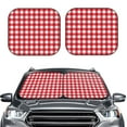 thumbnail image 2 of Fotbe Red Checkboard 2-Piece Car Windshield Sun Shade | Sun Blocker for Car Windshield | Foldable Automotive Interior Accessories for Sun Protection-Small, 2 of 7