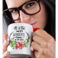 thumbnail image 2 of 3drose, Its the Most Wonderful Time of the Year Christmas Antlers, 11oz Two-tone Red Mug, 2 of 6