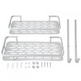 thumbnail image 3 of Estante de almacenamiento de aluminio para baño, estante de almacenamiento de baño de pared de aluminio de doble capa, estante de almacenamiento para secador de pelo, solución innovadora, 3 of 8
