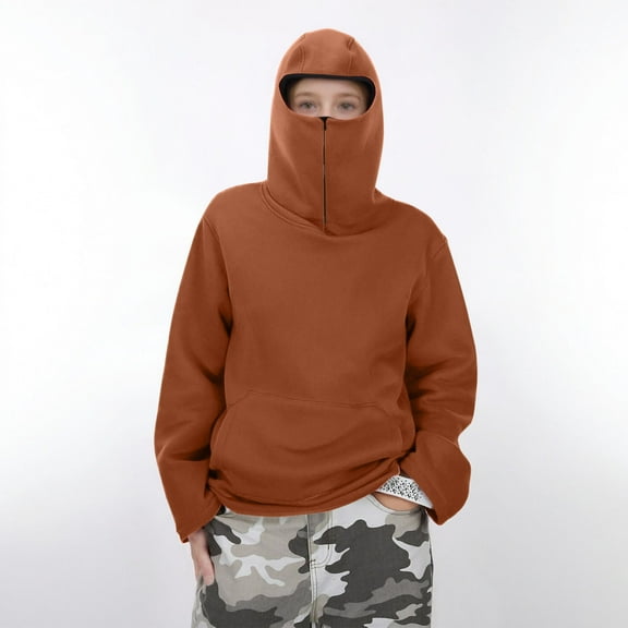 ATOGUTA Boys Hooded Sweatshirt Long Sleeve Hooded Pullover Sweatshirt Outfits Casual Clothes Size 3T-15, Brown