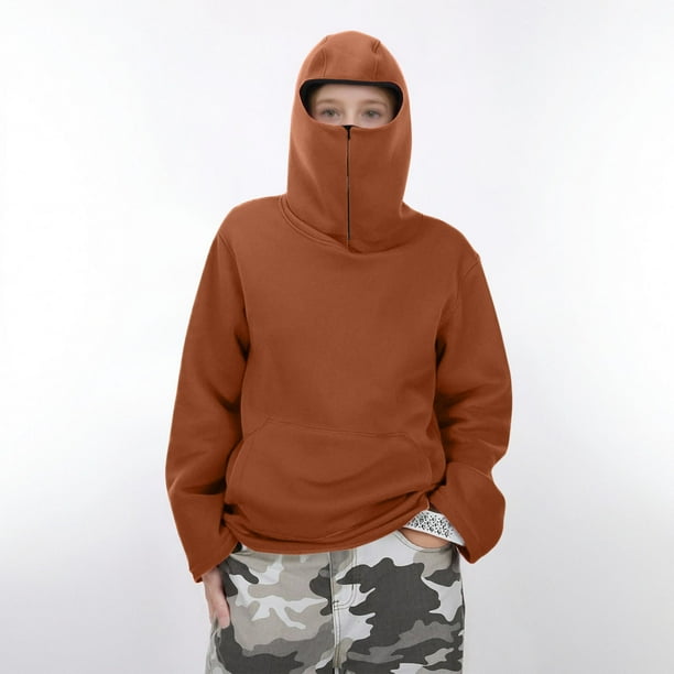 Sudadera con capucha de manga larga para niños, de invierno, de color liso, para deportes de ocio, con bolsillos, para niñas, de poliéster