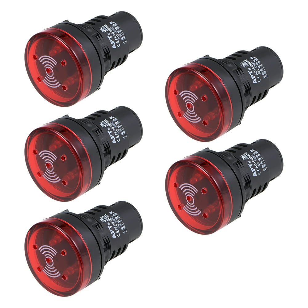 AC 380V Indicator Light with Buzzer Red Flashing Alarm 28mm Panel LED