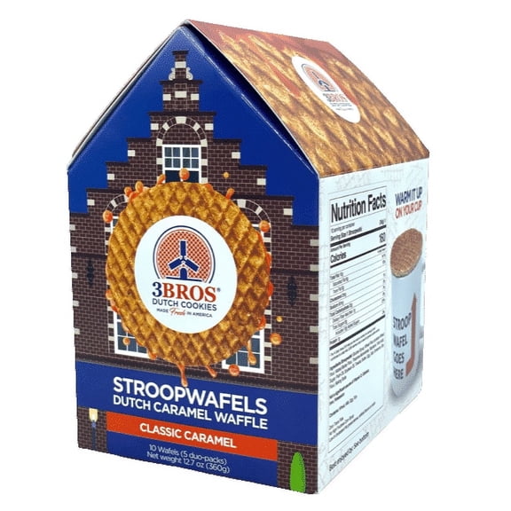 Classic Caramel Stroopwafel, Dutch Caramel Waffle in Canal House Box, 10 Waffles, 12.7 Ounce