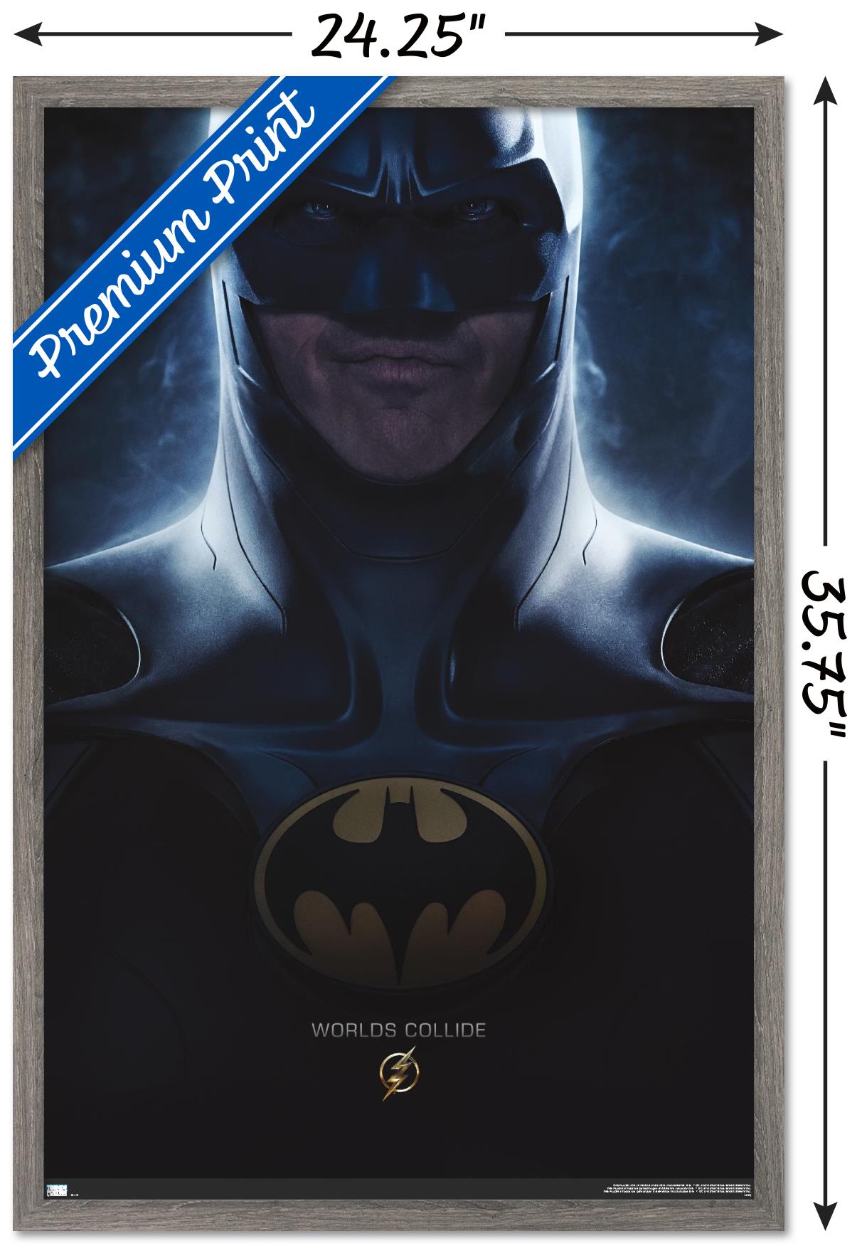 DC Comics Movie The Flash - Batman One Sheet Wall Poster, 22.375" x 34" Framed
