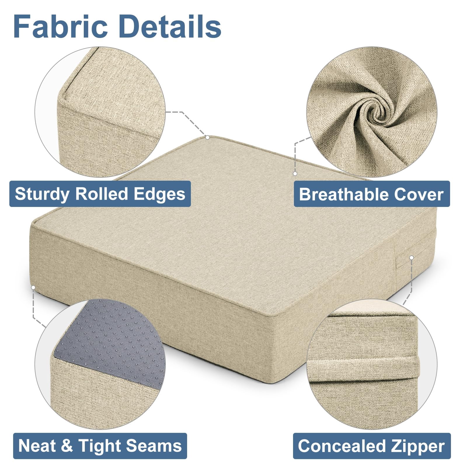 Shinnwa Large Recliner Cushion for Elderly 20 x 20 x 5 Inches Dual-layer Memory Foam Seat Cushion Riser Chair Cushion for Couch Armchair, Beige