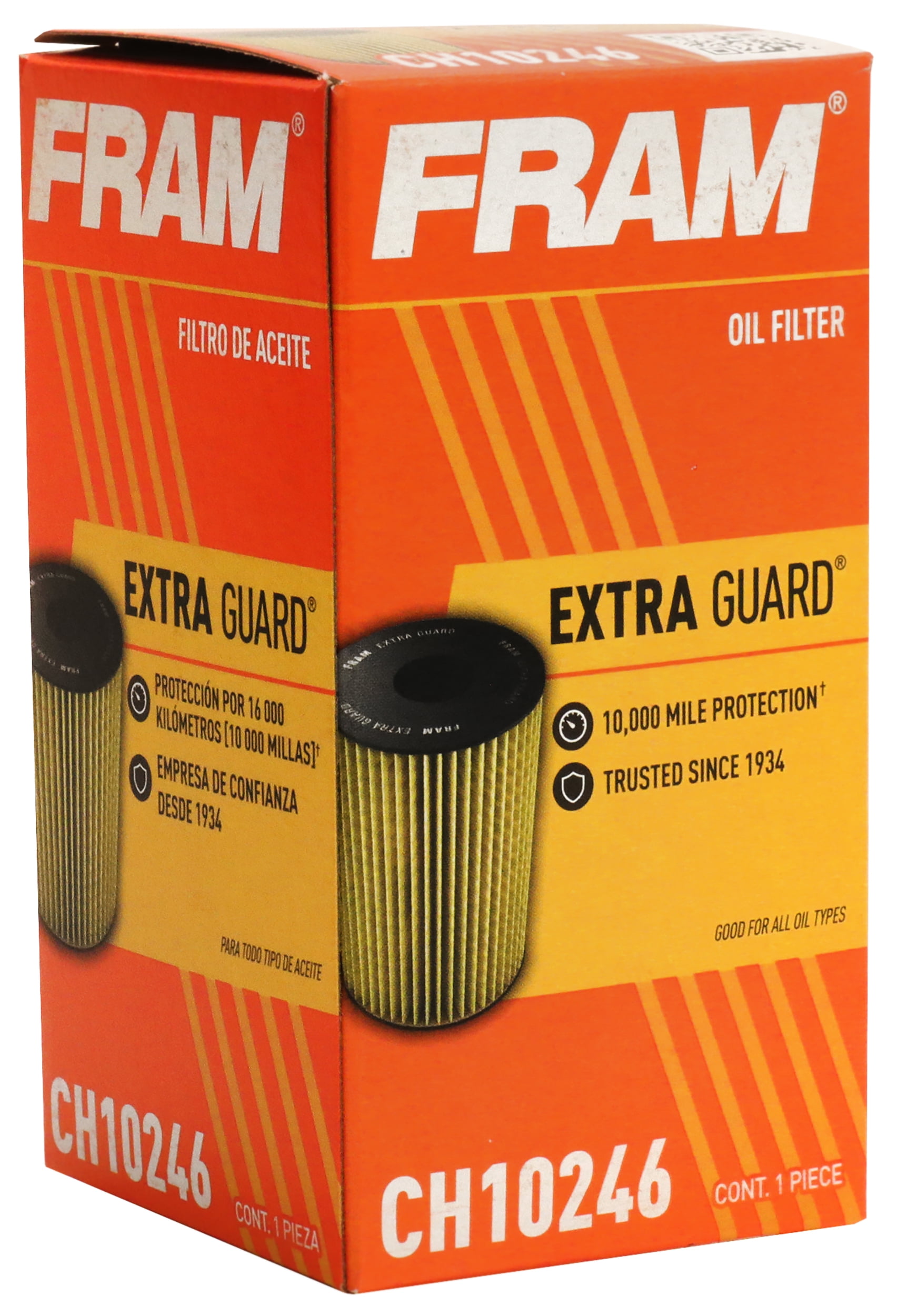FRAM Extra Guard Oil Filter, CH10246 Fits select: 2011-2015 CHEVROLET  CRUZE, 2015-2021 CHEVROLET TRAX 