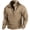 Khaki, variant on comerut Men Autumn Winter Solid Color Sweatshirt Stand Collar Zipper Half Placket Pullover Long Sleeve Windproof Warm Outdoor Hunting Tops