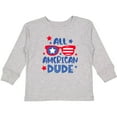 thumbnail image 3 of Inktastic 4th of July All American Dude with Red and Blue Glasses Boys Long Sleeve Toddler T-Shirt, 3 of 5