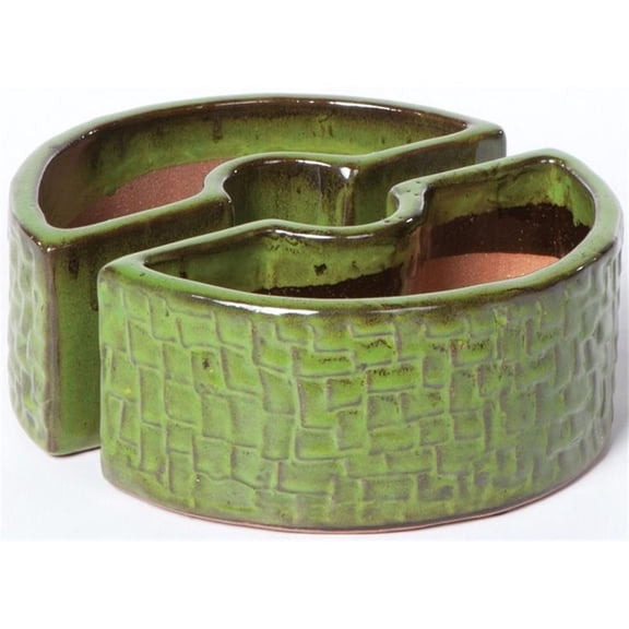 Alfresco Home Cobblestone Round Planter in Island Green