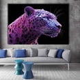 thumbnail image 3 of Mudket Framed Pink Purple Crystal Leopard Canvas Wall Art, Glam Leopard Print Wall Decor for Women Bedroom, Trendy Animal Wall Art, Ready to Hang - 12"L x 8"W, 3 of 10