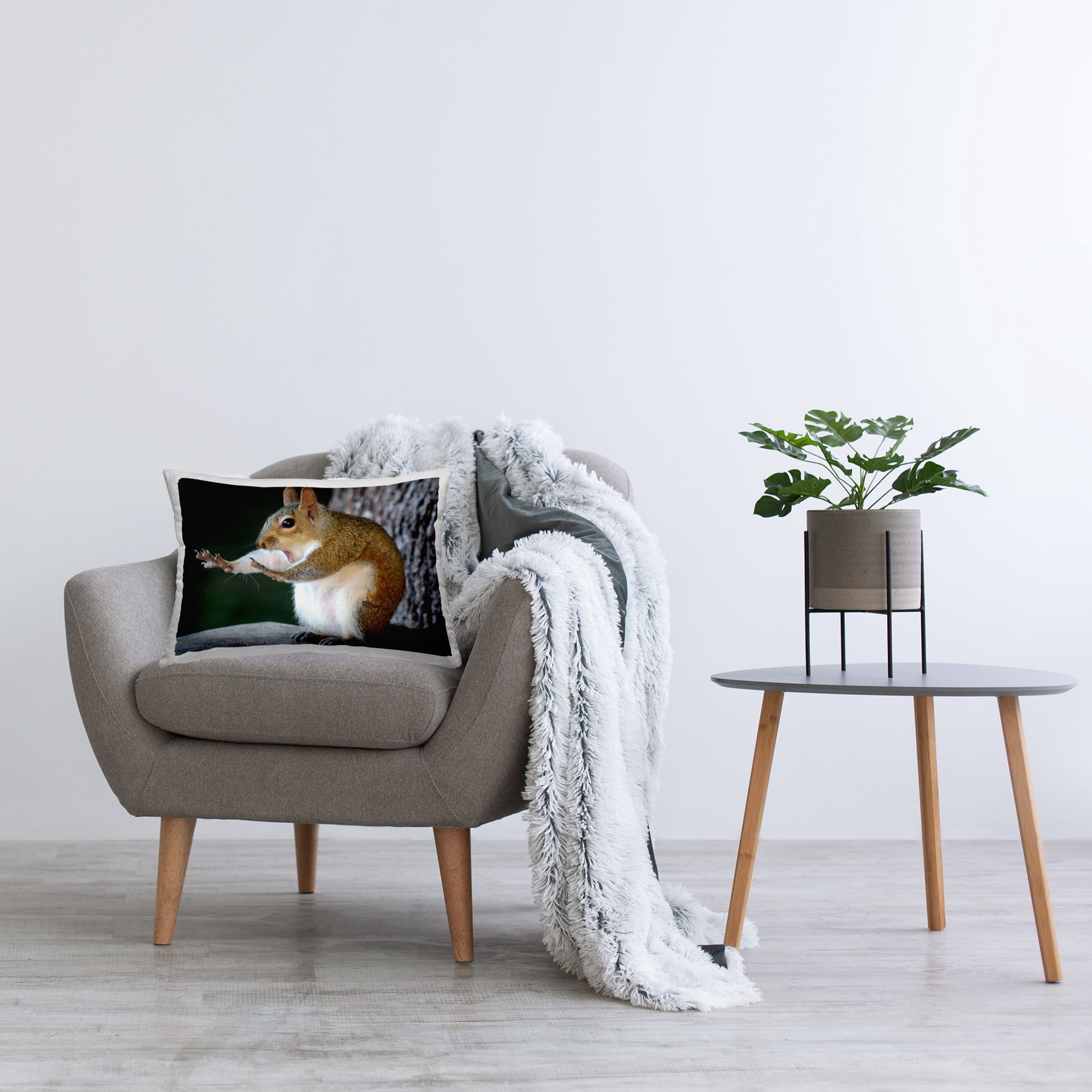 Stupell Industries Funny Squirrel Pose Decorative Printed Throw Pillow, 14 x 20