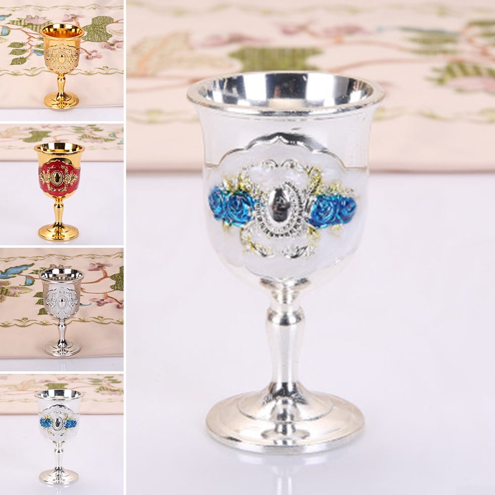 Retro Creative Small Beverage Wine Cup Gold European Style Home Bar Office Deco 