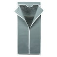 thumbnail image 3 of Portable Zipper Type Non-Woven Clothes Closet, Clothes Wardrobe, For Dorm Room Hanging Home Silver Gray, 3 of 8