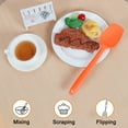 thumbnail image 6 of Unique Bargains 3pcs Kitchen Silicone Spatula Set Heat Resistant Rubber Turner Scraper Cooking Baking Utensils Orange, 6 of 7