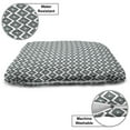 thumbnail image 3 of Grey Blue Pet Bed, Geometric Arrangement Bullseye Pattern Rhombuses Modern Illustration, Chew Resistant Pad for Dogs and Cats Cushion with Removable Cover, 24" x 39", Pale Blue and Grey, by Ambesonne, 3 of 4