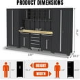 thumbnail image 3 of HPDMC 9-Piece Garage Storage Cabinet System - Heavy Duty Steel Workshop Set w/ 71" Workbench, Roller Cabinet, Drawers & Pegboard | Gray Tool Organization System for Garage/Workshop, 3 of 18