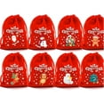 thumbnail image 2 of Inkcraft Christmas Velvet Drawstring Pouch - Santa Candy Gift Snack Wrapping, Xmas Party Favor & Jewelry Storage Bag,5pc Random Pattern, 2 of 7