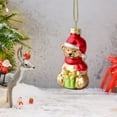 thumbnail image 5 of Christmas Ornament, Cute Glass Bear Decoration with Santa Hat and Gift Box Holiday Hanging Ornament for Christmas Tree Home Party Decor 2025, 5 of 7