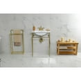 thumbnail image 2 of Kingston Brass KVPB24187W4BB Edwardian 24" Ceramic Console Sink with Brass Legs (4-Inch, 3-Hole), White/Brushed Brass, 2 of 8