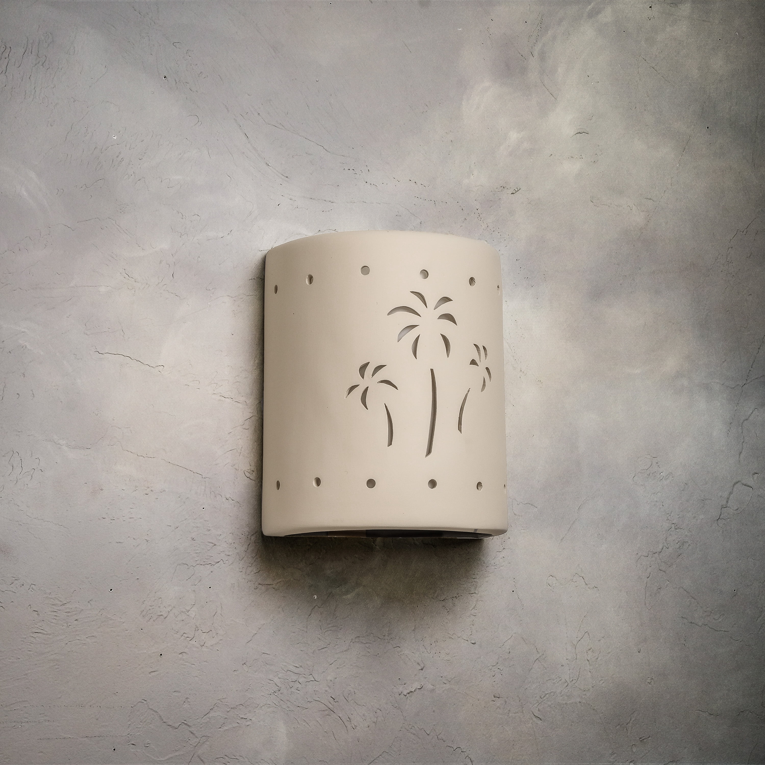 Luxury Lighting Mirage Flats 10" High Ceramic Outdoor Wall Light, Cottonwood Painted Finish, 120VAC, LED Bulb Included