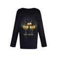 BZGTZT Happy New Year Women's Long Sleeve Top 2025 Heart Graphic