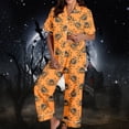 thumbnail image 5 of Muxikeji Clothes Halloween Pajamas Women Sexy,Women Pajamas Cotton,Women Pajama Sets for Halloween Silk Satin Short Sleeve Button Up Top and Shorts Comfortable Pjs, 5 of 7