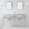 thumbnail image 2 of Water Creation Embassy 72" Double Brass Wash Stand - Polished Nickel/White, 2 of 6