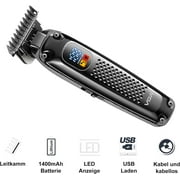 VGR Professional hair trimmer for men, Precision electric Beard Trimmer for Men, Cord/Cordless hair clippers for men and Rechargeable mustache trimmer Mens Grooming Kit with LED Display-Black