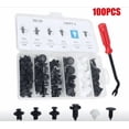 thumbnail image 1 of Kit de 100 remaches de plástico universales surtidos para carrocería de coche, sujetadores de parachoques, clips de ajuste, 1 of 5