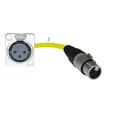 thumbnail image 1 of Mcsproaudio Pigtail de 2 pies: montaje en panel hembra Xlr a enchufe hembra Xlr (amarillo), 1 of 1