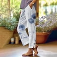 thumbnail image 2 of Pants Women for Beach Vacation Clothes for Women Linen Straight Leg Elastic Waist Womens 2026 Summer Outfits,Multicolor,S, 2 of 5