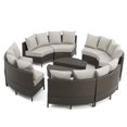Newton Wicker 10 Piece Patio Sectional Sofa Set